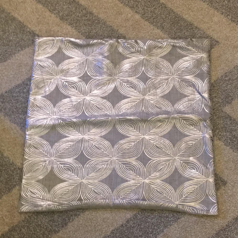 Silver Throw Pillow Cover